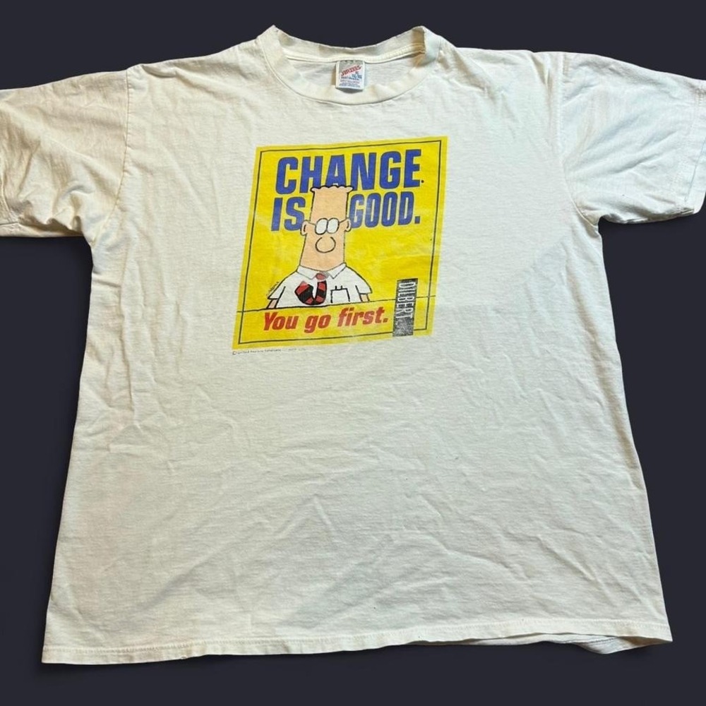 Vintage Dilbert comics change is good T-shirt‎ size XL